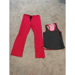 PJ Salvage Red & White Polka Dot Tank Pajama Set Medium